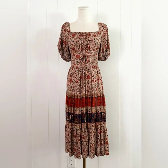 Spell & The Gypsy Collective Lady Untamed Midi Dress XS in Tea Leaf Corset  Style - www.rajagirimanappuram.com